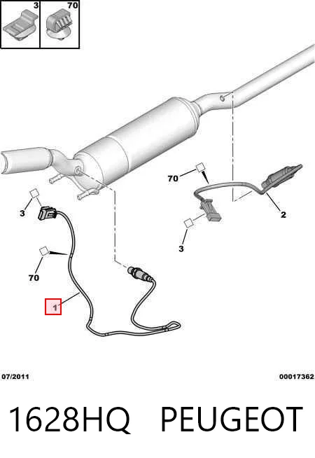 1628HQ Peugeot/Citroen Sensor de oxígeno previo al catalizador
