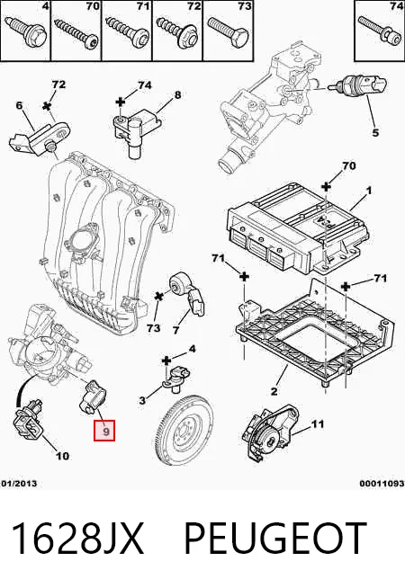 1628JX Peugeot/Citroen Sensor de posición del acelerador