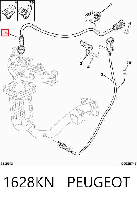 1628KN Peugeot/Citroen Sensor de oxígeno previo al catalizador