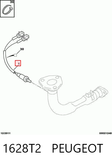 Sensor de oxígeno previo al catalizador 1628T2 PEUGEOT