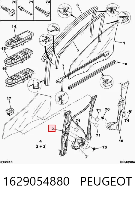 Mecanismo elevalunas delantero derecha para Citroen C5 (RC)