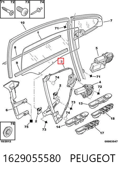 Precio del repuesto Mecanismo elevalunas delantero derecha 307  hatchback