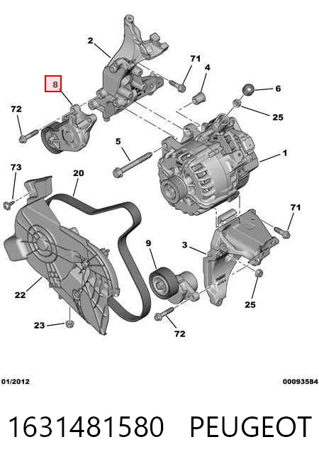 1631481580 Peugeot/Citroen Tensor de correa de alternador