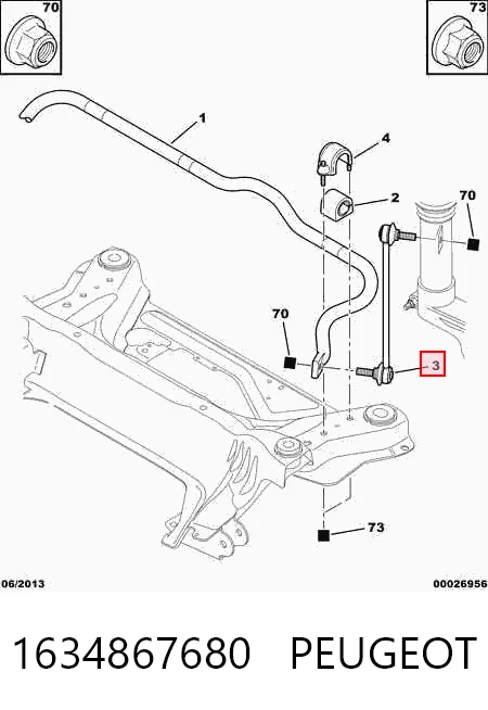 Soporte de la barra estabilizadora delantera para Citroen C5  (DE)