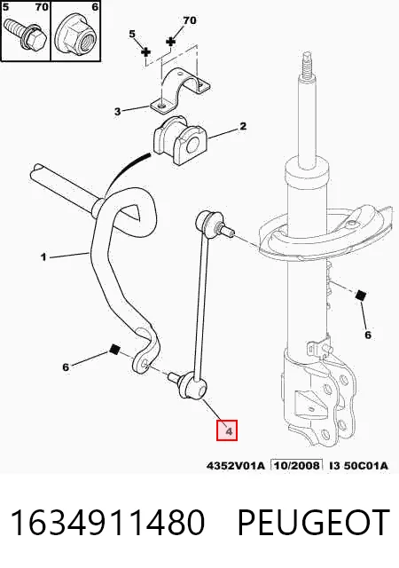 Soporte de la barra estabilizadora delantera Mitsubishi ASX (GA)
