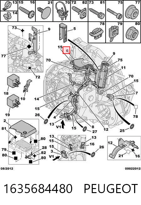 1635684480 Peugeot/Citroen Sensor de posiciones de la transmisión automática