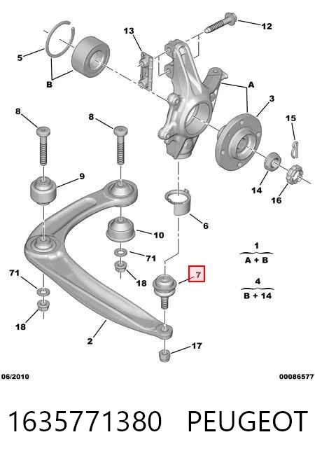 Comprar Rótula inferior de suspensión Peugeot 3008  0U a bajo precio