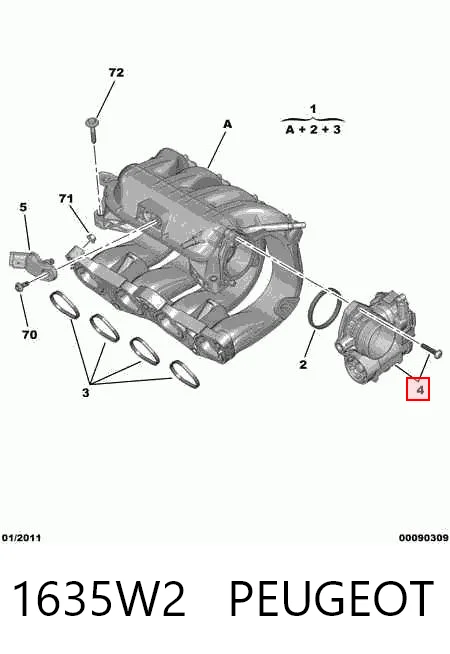 Cuerpo de mariposa 1635W2 PEUGEOT