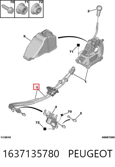 Cable de caja de cambios Peugeot 408 ()