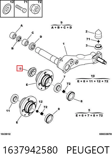 Rodamiento de rueda trasera Peugeot 306  (1993-2001)