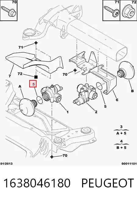 Esfera de la suspensión delantera 1638046180 PEUGEOT