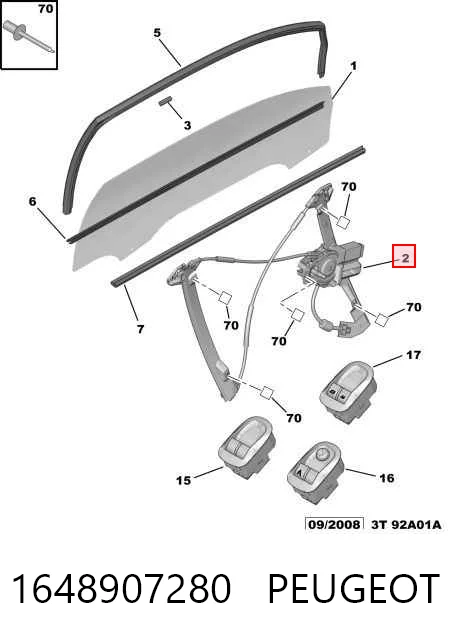 Comprar Mecanismo de elevalunas delantero derecha Peugeot 206 + 2L, 2M