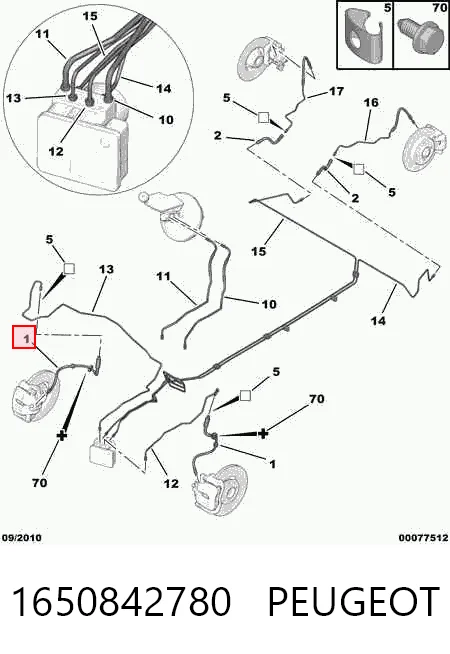 Tubo flexible de frenos delantero Citroen C3 II SUV comprar en España
