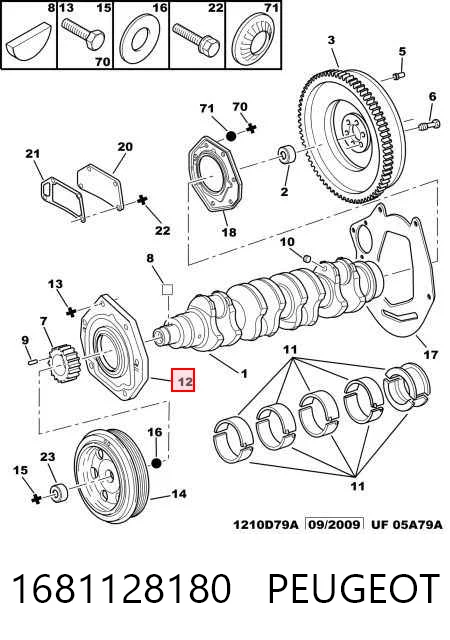 Anillo retén cigüeñal frontal Iveco 98453818