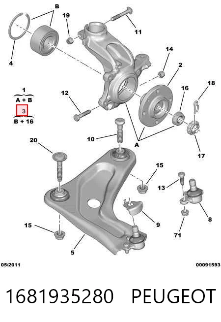 Comprar Rodamiento de rueda delantero 308 I 4E, 4H