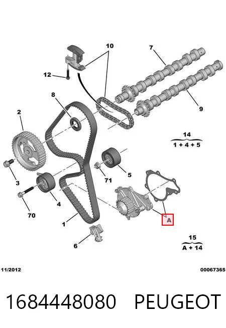 1684448080 Peugeot/Citroen Kit correa de distribución