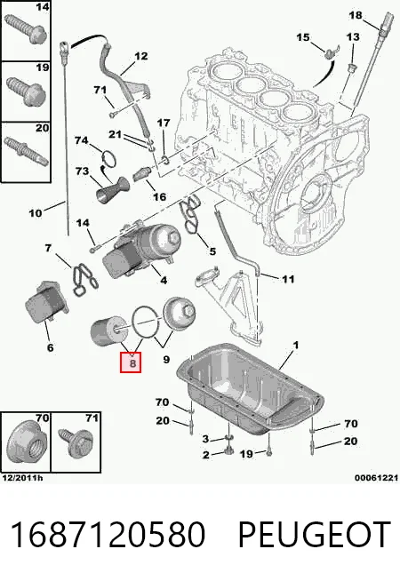 Filtro de aceite motor para Ford Fusion  (JU)