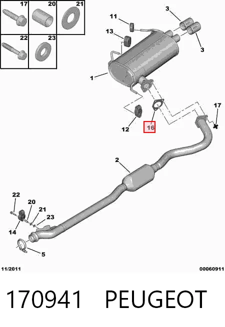 Junta de tubo de escape silenciador Outlander II SUV (2005-2012) original desde 4,22 €