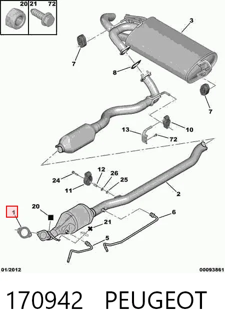 Junta de tubo de escape silenciador L 300  plataforma a bordo (1994-2008) original desde 3,63 €
