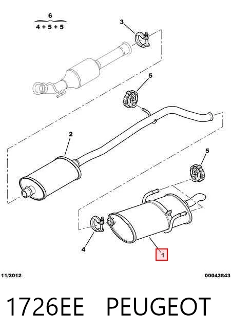 Silencioso trasero Peugeot 406 (8B)