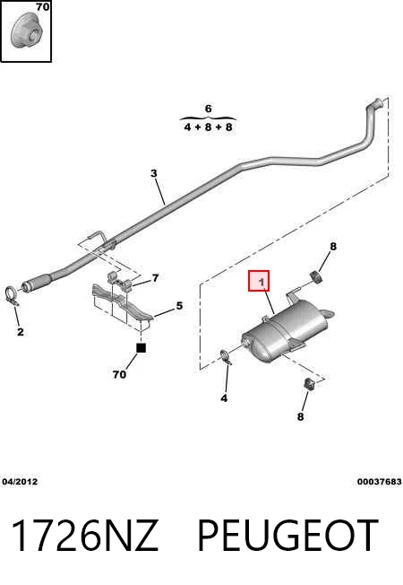 Comprar Silenciador trasero Peugeot 206  2E, K a bajo precio