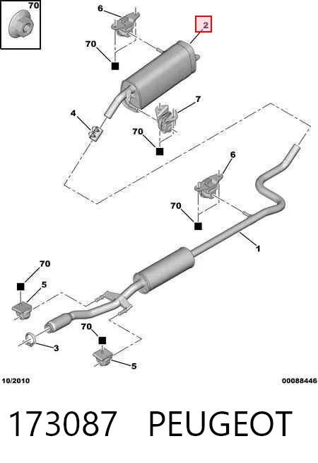 Silencioso trasero para Peugeot 208  (CA, CC)