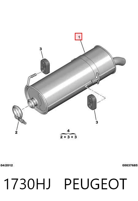 Silenciador trasero para Peugeot 206 2L, 2M