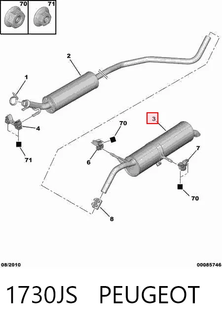Comprar Silenciador trasero Peugeot 3008  0U a bajo precio