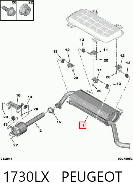 Silencioso trasero para Fiat Ducato III (250)