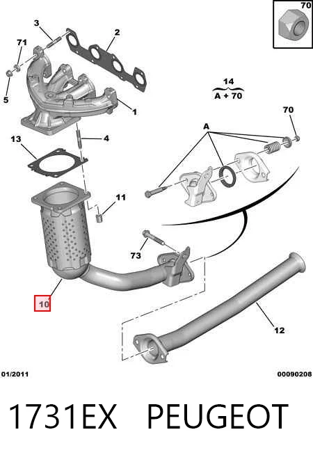 Comprar Convertidor catalítico 206  2E, K