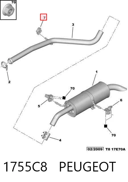 Soporte silenciador para Citroen C4  (LC)