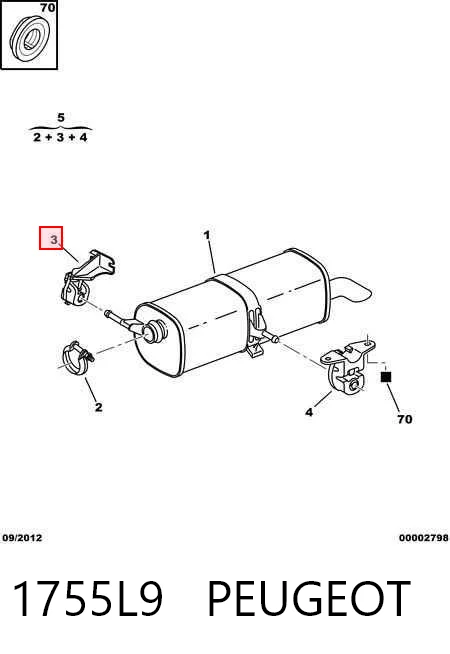 Soporte de escape Peugeot 307  (2000-2012)