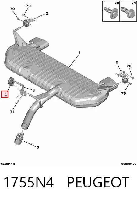 Soporte silenciador para Citroen C5  (RW)
