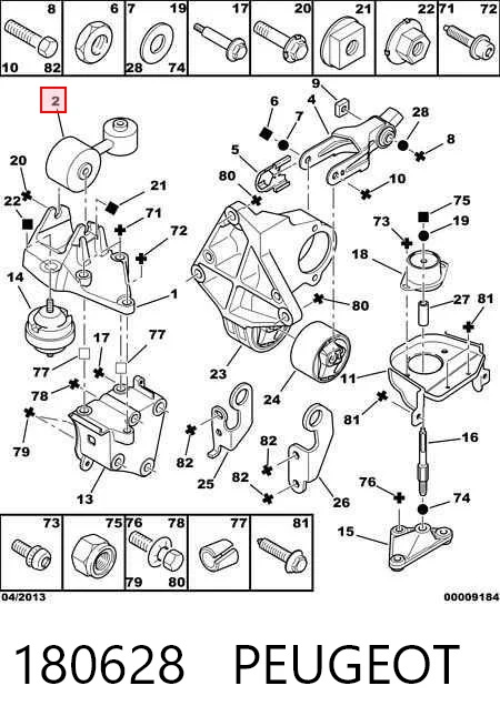180628 Peugeot/Citroen Soporte de motor derecho