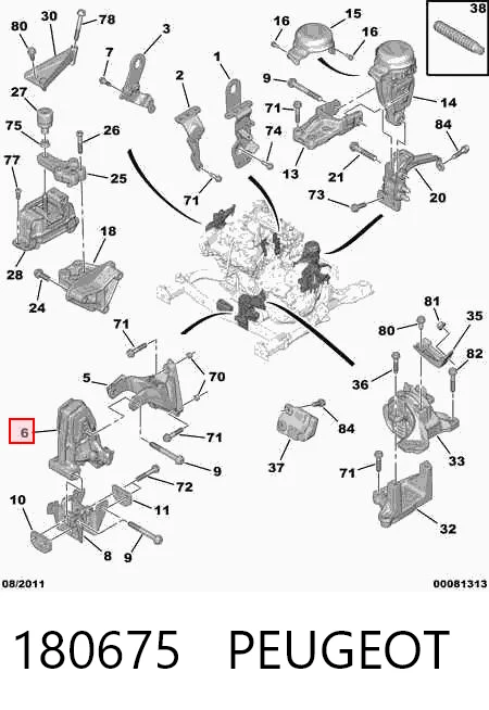Comprar Soporte delantero del motor Peugeot 407 6D a bajo precio