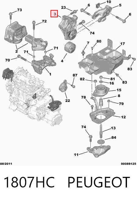 1807HC Peugeot/Citroen Taco de motor