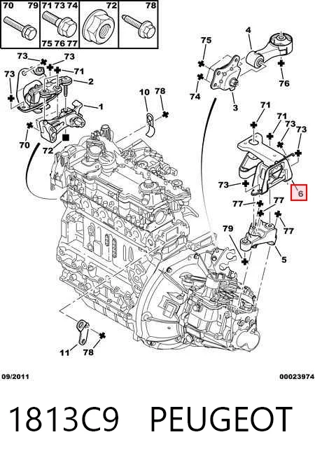 Cojín del motor Toyota 12372YV020