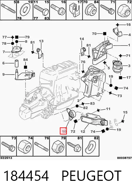 Taco de motor trasero para Citroen Saxo  (S0, S1)