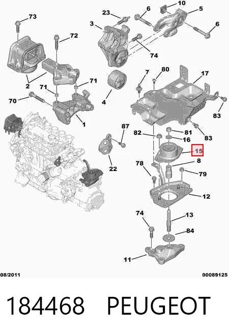 184468 Peugeot/Citroen Soporte de motor izquierdo