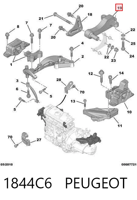 Taco de motor trasero Fiorino  furgoneta (2008-2026) original desde 40,60 €