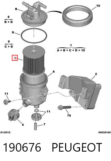 Comprar Filtro de combustible Citroen Jumpy I BS, BT, BY, BZ a bajo precio