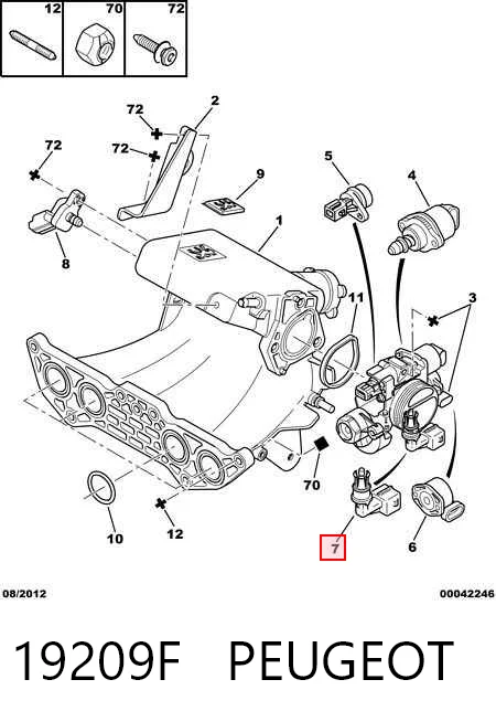 Sensor de temperatura de mezcla de aire C8  monovolumen (2002-2008) original desde 12,39 €