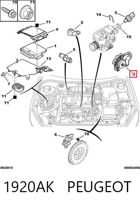 1920AK Peugeot/Citroen Sensor de posición del pedal del acelerador