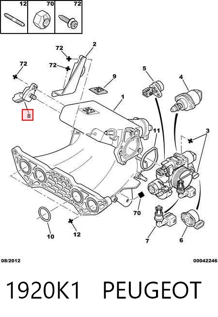 Sensor de presión del colector de admisión 1920K1 PEUGEOT