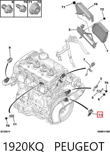 1920KQ Peugeot/Citroen Sensor de flujo de aire