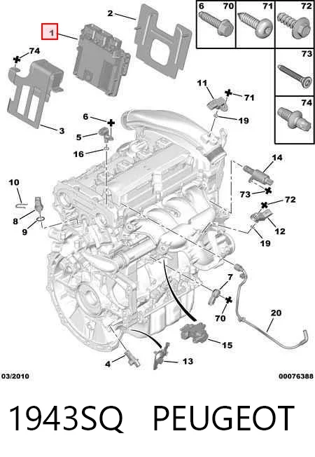 Comprar Unidad de control del motor (ECU) Peugeot 3008  0U a bajo precio
