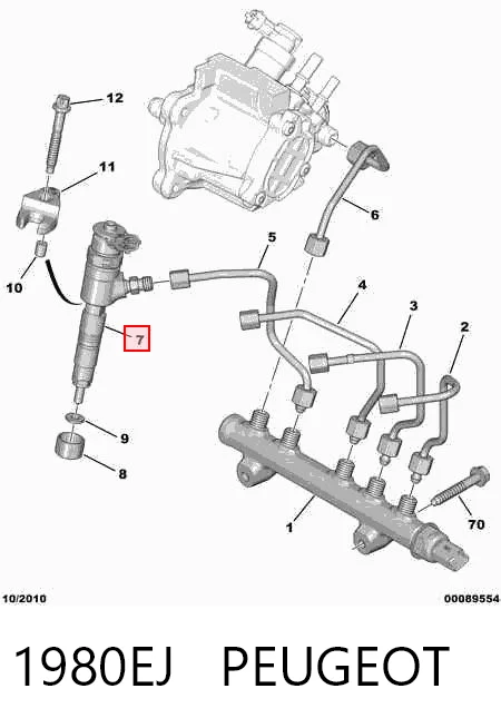 1980EJ Peugeot/Citroen Inyector de combustible