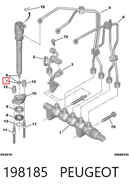 198185 Peugeot/Citroen Arandela de asiento del inyector