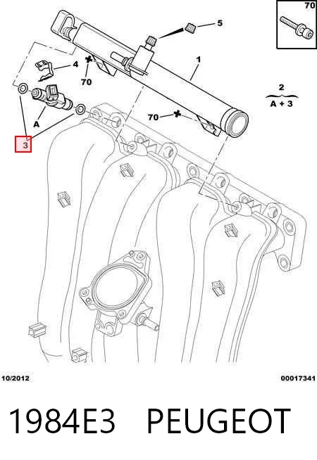 1984E3 Peugeot/Citroen Inyector de combustible
