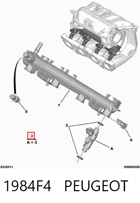1984F4 Peugeot/Citroen Inyector de combustible